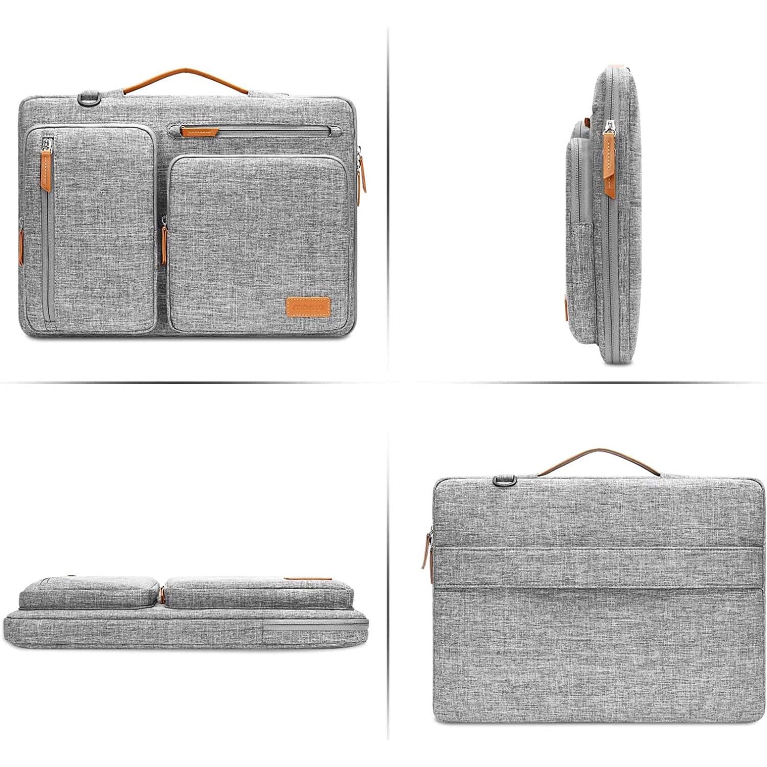 Mosiso 15.6 16 inch Laptop Shoulder Bag Sleeve Case, Compatible with MacBook Air/Pro Lenovo Acer Asus Dell Lenovo HP Samsung Notebook, Computer Bag Briefcase,Gray