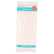 Way to Celebrate 8in Treat Stick, White, Paper, 50 Count