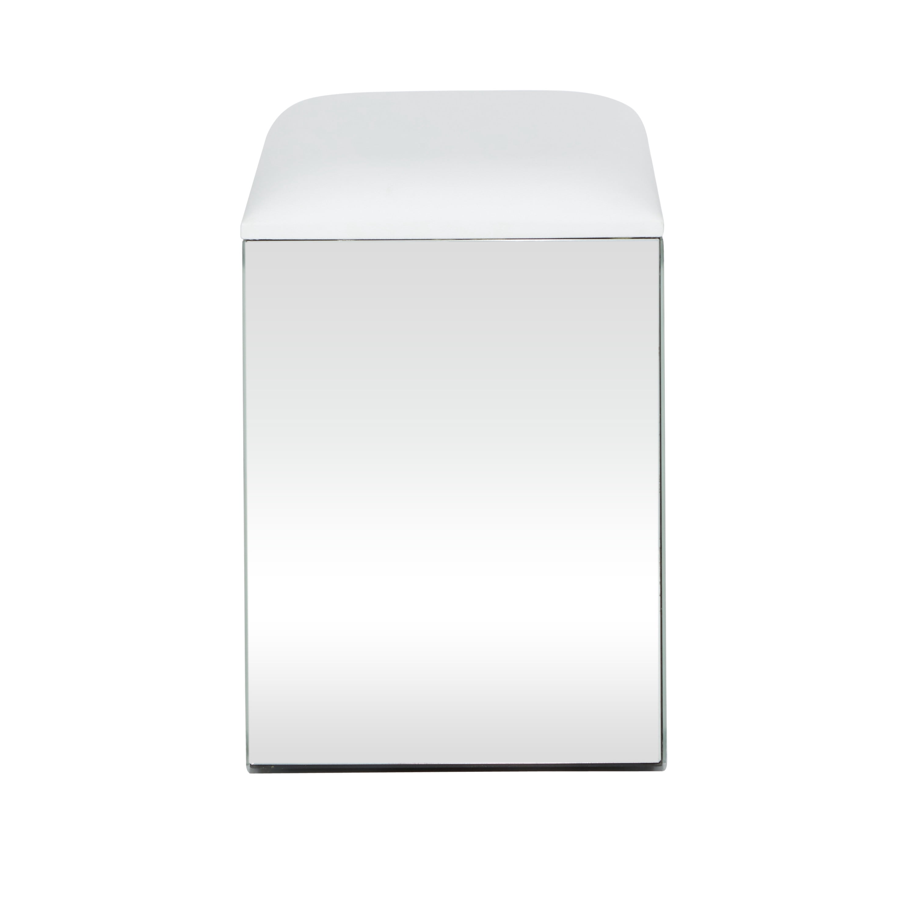 DecMode 15"W, 21"H Wood Glam Stool, Silver, 1-Piece