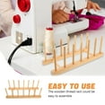 thumbnail image 3 of LOLIPPYY Thread Spool Holder Rack Small Wooden Yarn Spool Storage Rack for Sewing Supplies Beige 1Set 11.8X4.7X4.3in, 3 of 8