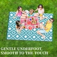 thumbnail image 2 of EastVita 9 x 12 ft Plastic Light Blue White Rectangular Beach Front Porches Patio Picnic RV Camping Garage Flower Moroccan Area Rug, 2 of 8