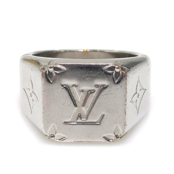 Pre-Owned Louis Vuitton Signet Ring, Silver, Men's, M62487, Size 19, e61460i