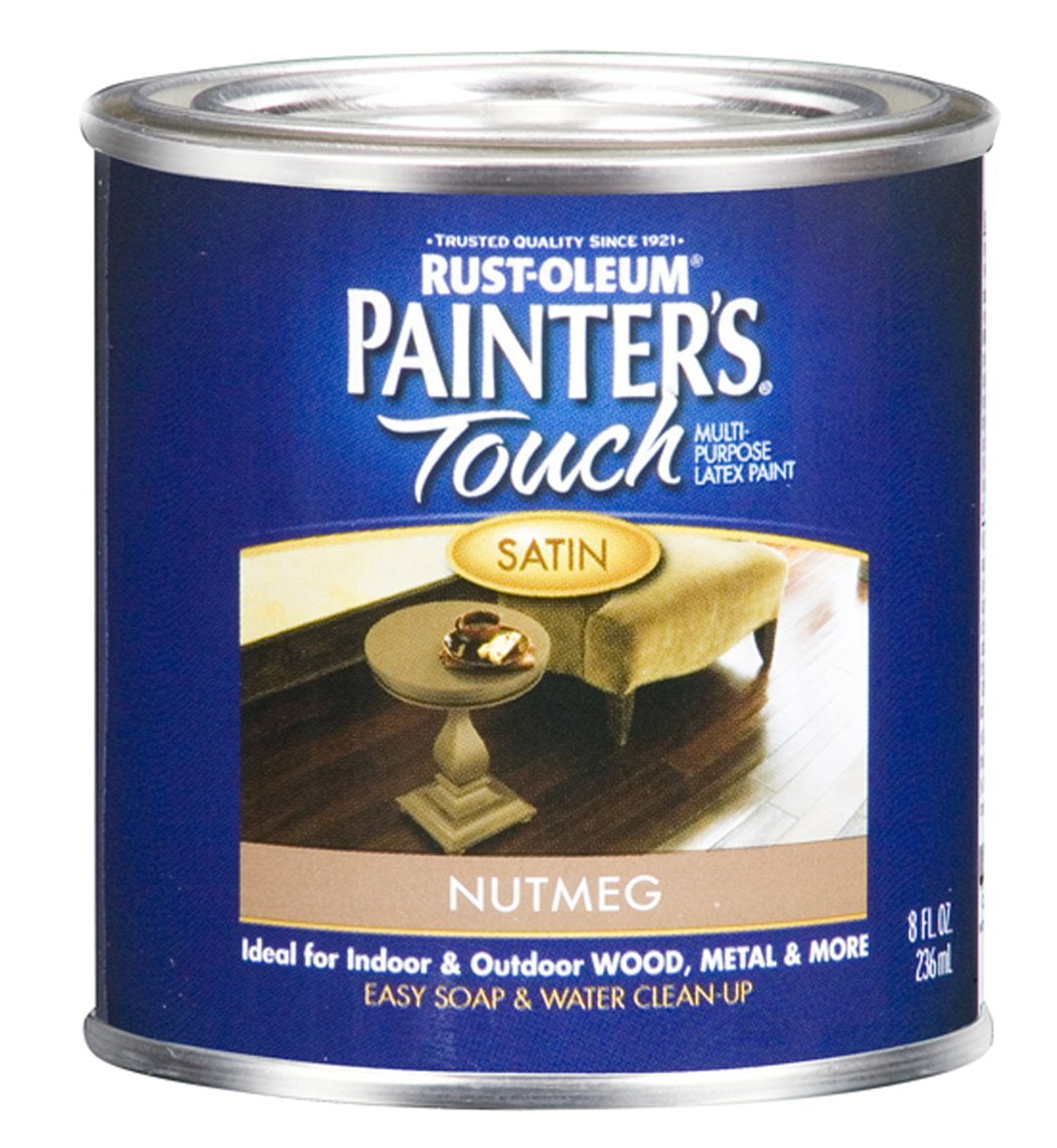 RustOleum 240290 Painter's Touch Acrylic Latex Paint, Satin Nutmeg, 1/