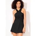 thumbnail image 4 of Swimsuits For All Women's Plus Size Tummy Control One Piece High Neck Wrap Swimdress with Adjustable Straps, 4 of 6