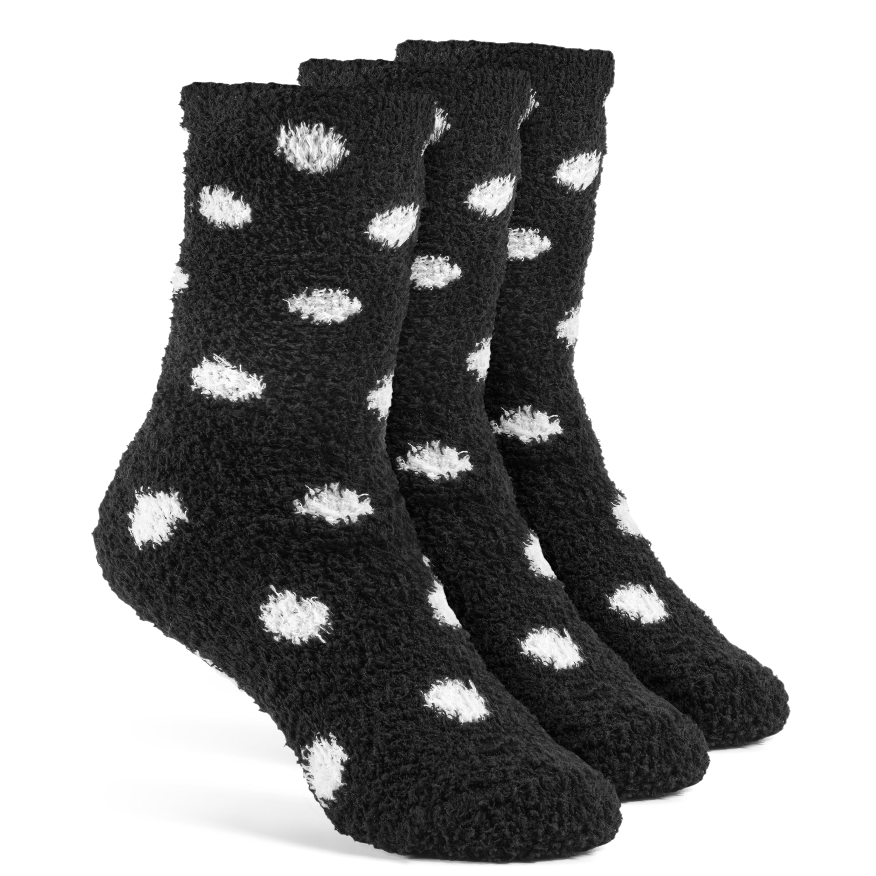 YolBer Girls' Dotted Fluffy Crew Fuzzy Socks 3 Pairs