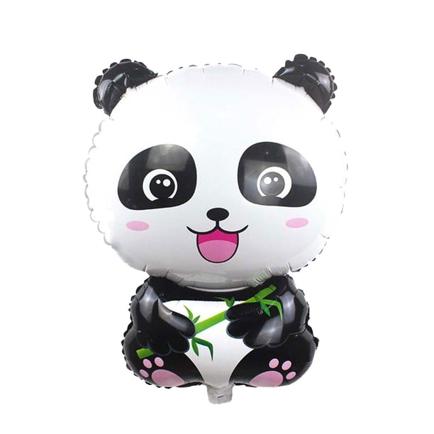 EeaseMX 10 globos de aluminio con forma de panda, decoración creativa de animales para festivales, fiestas y cumpleaños (negro)