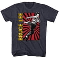 thumbnail image 1 of Bruce Lee Kick Navy Heather Adult T-Shirt 2Xl, 1 of 2