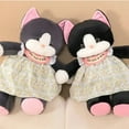 thumbnail image 5 of Cute Dress Black Cat Plush Toy Kawaii Simulation Animal Plushie Fluffy Stuffed Gray Cat Doll Christmas Gift Home Car Decoration, 5 of 8