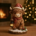 thumbnail image 4 of hengsof Cute Glowing Upland Cow Christmas Ornament Decorative Figurine for Home Courtyards Living Room Festive Perfect for Christmas, 4 of 9