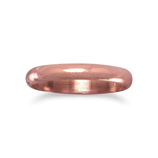 Precious Stars Solid Copper Polished 3mm Unisex Ring