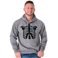 thumbnail image 3 of Skeleton Rib Cage Cute Set His Hers Men's Big & Tall Graphic Hoodie Brisco Brands 2X, 3 of 6