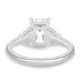 thumbnail image 4 of 2.00Ct Emerald Cut Moissanite Accent Engagement Ring, Round Side Stone, 18K White Gold, US 4.5, 4 of 8