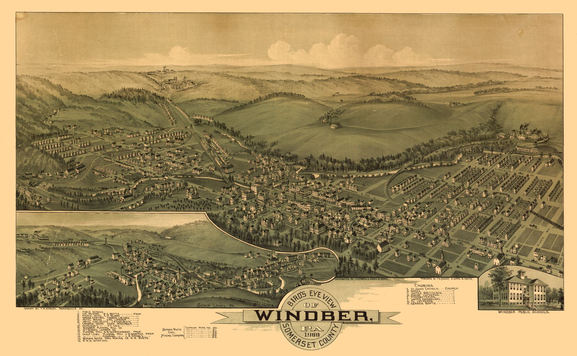Windber Pennsylvania Fowler 1900 37.29 x 23