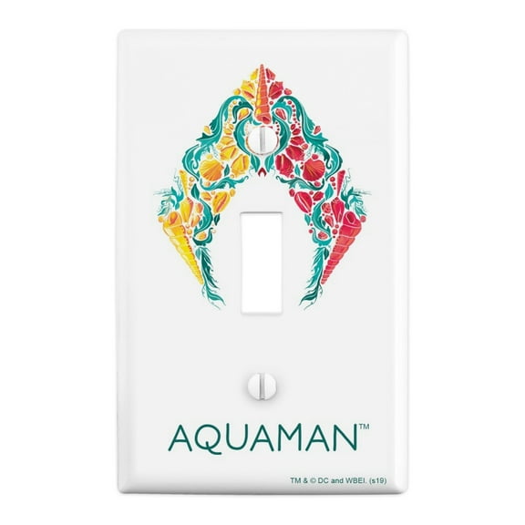 Aquaman Movie Aquaman Sea Shells Logo Plastic Wall Decor Toggle Light Switch Plate Cover