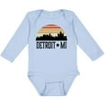 thumbnail image 3 of Inktastic Detroit Michigan Skyline Retro Boys or Girls Long Sleeve Baby Bodysuit, 3 of 5