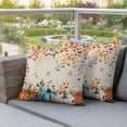 thumbnail image 4 of Orange Blue Fall Outdoor Pillow Covers 20"x20" Set of 2,Waterproof Throw Pillow Covers for Patio Furniture,Pumpkins Rustic Botanical Thanksgiving Decorative Cushion Pillowcases for Garden Couch Sofa, 4 of 9