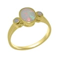 thumbnail image 1 of LBG British Made 10k Yellow Gold Natural Opal Womens Statement Ring - 33 size options - Size 6.75, 1 of 6