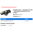 thumbnail image 2 of Distributor Rotor - Compatible with 1984 - 1986 Dodge Power Ram 50 2.6L 4-Cylinder 1985, 2 of 2