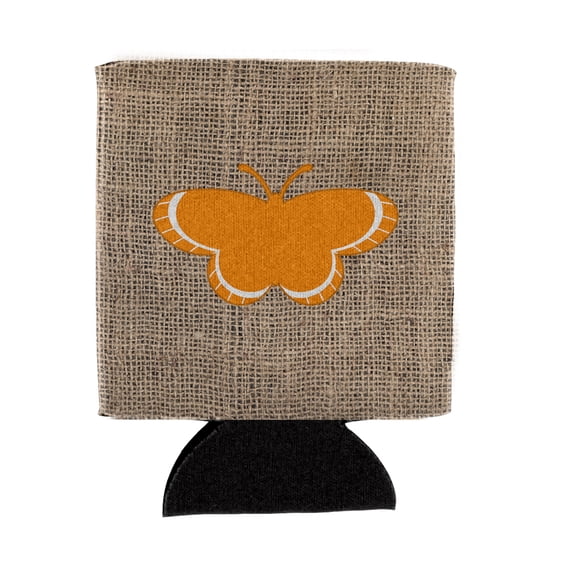 Butterfly Burlap and Orange BB1039 Can or Bottle Hugger