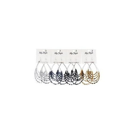 DDI 1268893 Earrings Wired Tear Drop With Sea Beads Silver $ Asst Colors Case Of 72