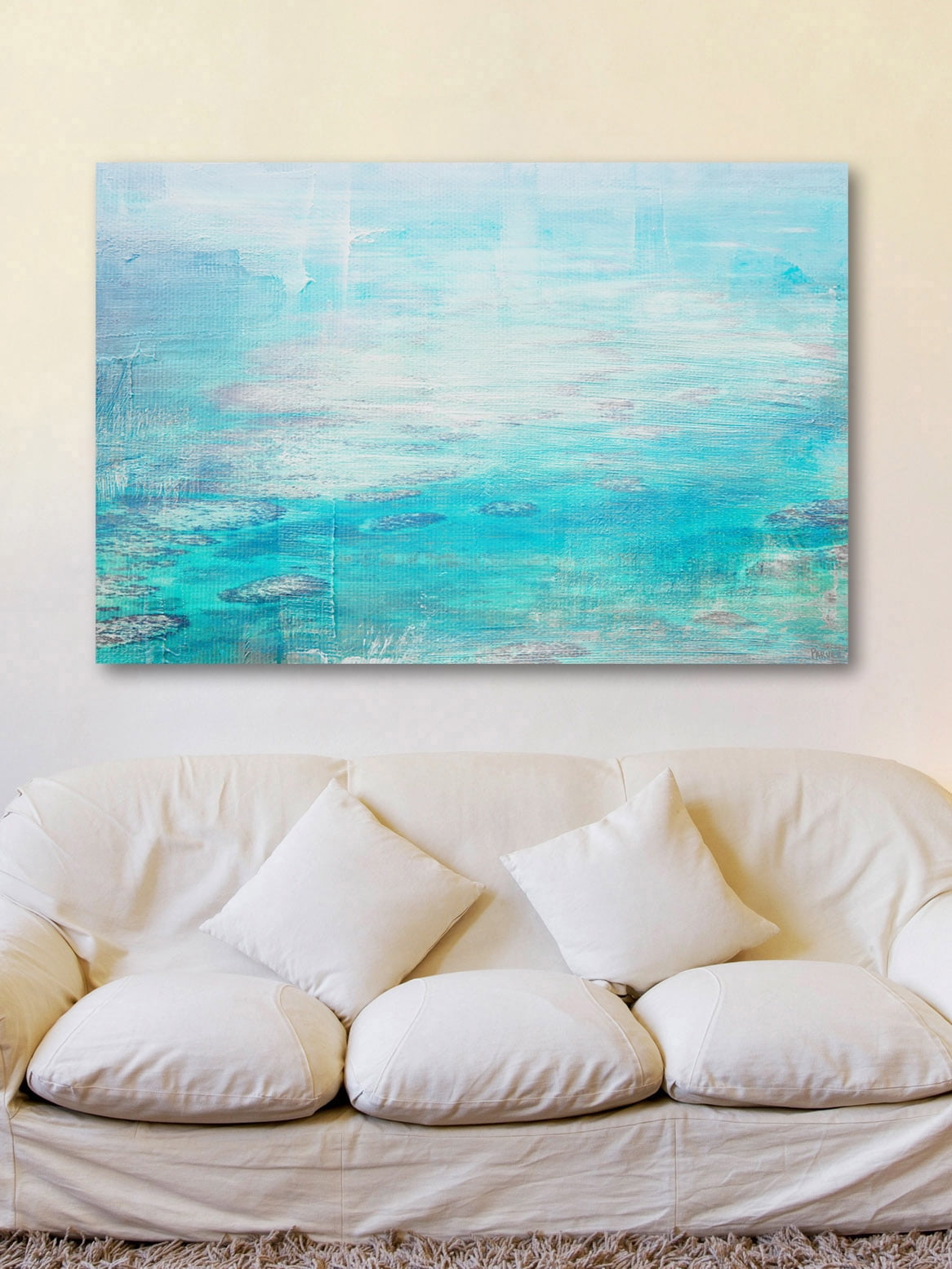 "White Surf" Painting Print on Wrapped Canvas