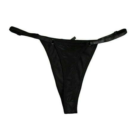 GEWSEY Lace Thongs for Women String Criss Cross High waisted Underwear Hollow Out Cheeky Panties Sexy Women Thongs (Black  L)