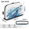 thumbnail image 3 of Standing Pencil Case with Base Large Capacity Stationery Pouch Pen Bag with Zipper for Women Men Blue Sea Turtle Pattern, 3 of 7