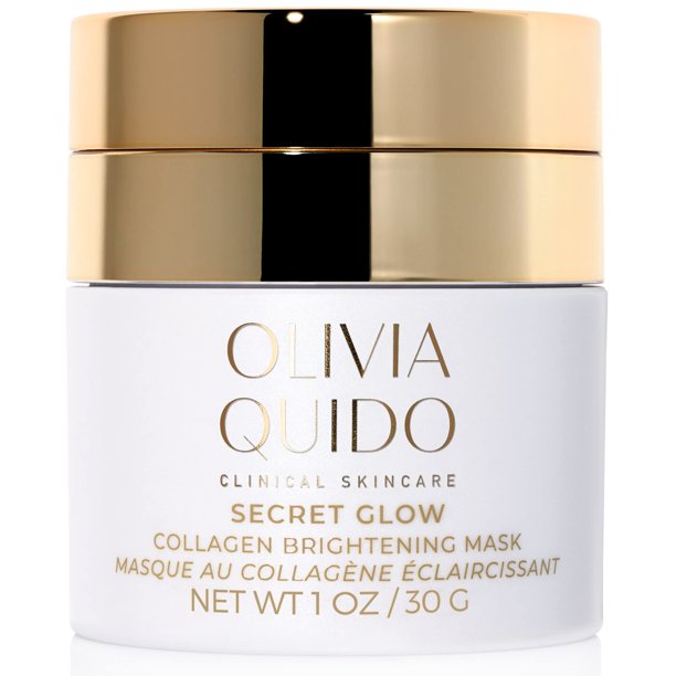 OLIVIA QUIDO Clinical Skin Care Secret Glow | Mascarilla blanca de colágeno antienvejecimiento | Crema de Noche Iluminadora para Rostro y Cuello| La fórmula de glutatión iluminadora intensa suaviza la