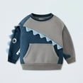 thumbnail image 2 of Kids Hoodies Boys Dinosaur Hoodie Pullover Sweatshirt Long Sleeve Casual Boys Sweatshirts Blue 1 Years-2 Years, 2 of 7
