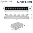 thumbnail image 4 of LUXRITE 10-Head Canless LED Recessed Linear Downlight, Multilight, 5CCT, CRI90, 18W 1200LM 45 Beam 120V Dimmable 4 Pack, 4 of 7