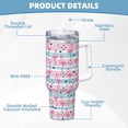 thumbnail image 5 of KLL Striped Flamingo Print 40oz Stainless Steel Insulated Car Cup Coffee Mug with Spillproof Lid - Keep Your Drink Hot or Cold on the Go, 5 of 8