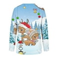 thumbnail image 3 of EGNMCR Chandails en Molleton à Capuche pour Femmes, Chandails en Molleton pour Femmes, Hauts Décontractés Mode pour Femmes Manches Longues Imprimé de Noël Col Rond Couverture Chandail Chandails en Molleton Women Blouse, 3 of 4