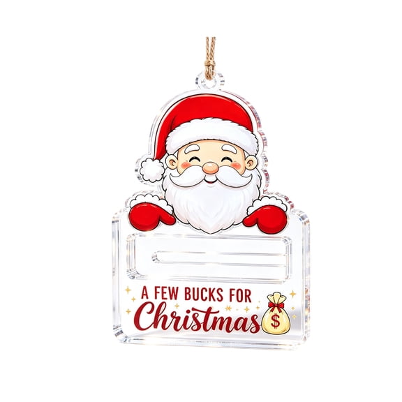 Christmas Cash Gift Ornament, Acrylic Christmas Money Holder Holiday Xmas Tree Hanging Decor Graduation Back to School Stocking Stuffer Gifting