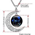 thumbnail image 3 of Collar de 12 constelaciones, collar de luna, regalo para mujeres y adolescentes, joyería de brillo lunar, colgante de galaxia astrológica, joyería de moda., 3 of 5