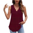 thumbnail image 2 of Summer Tank Tops Womens Striped Lace Trim V Neck Tunic Tee Shirts Dressy Casual Sleeveless Tanks Blouses (M, Red), 2 of 7