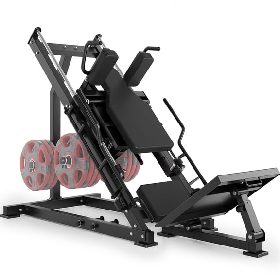 Leg Press Hack Squat Machine Combo, Leg Exercise Machine with Linear Bearing & Weight Storage for Quads, Hamstring, Glutes, Calves, Home Gym Leg Day Equipment