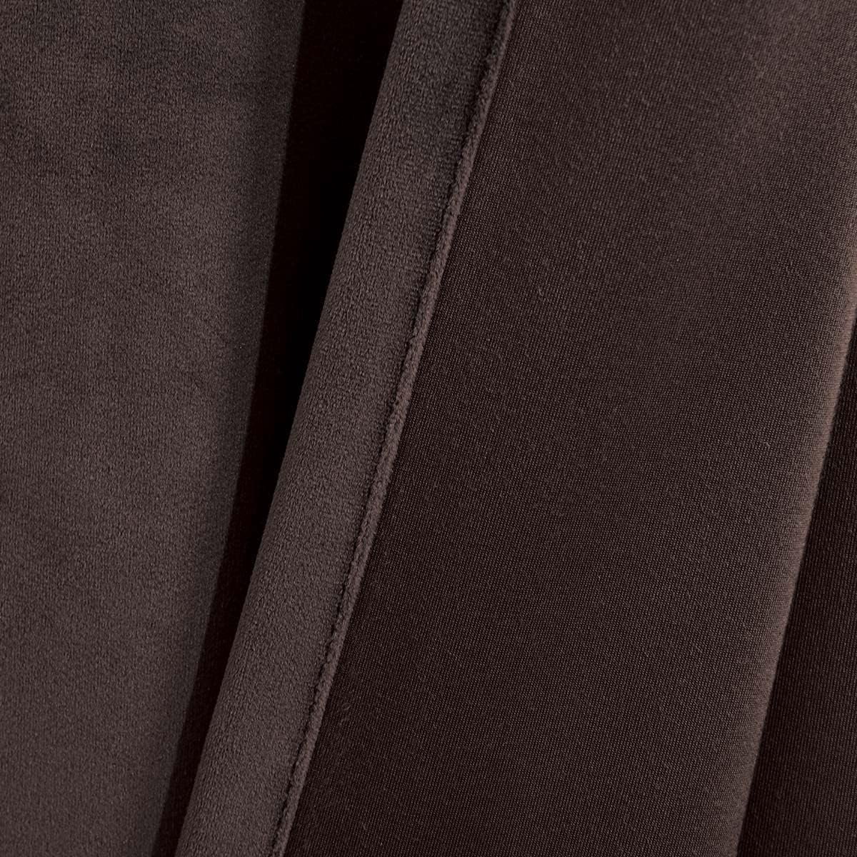 Sheetsnthings Velvet Heavyweight Grommet Top Window Curtains, Set of 2 (52"Wx108"L) Solid Panels, Chocolate