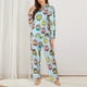 thumbnail image 2 of Balery Cute Cartoon Owls 3 Conjunto de Pijama con Estampado para Mujer, Conjunto de Dos Piezas con Manga Larga, Ropa de Dormir Suave con Bolsillos, Pijamas Cómodos-Large, 2 of 7