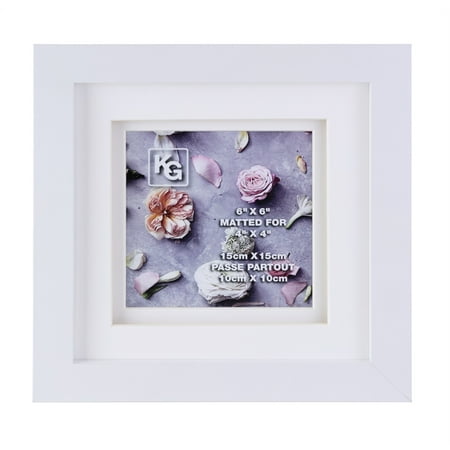 Graceful Double Rows - Pemberly Row Double Mat Frame - 6-Inch by 6-Inch White