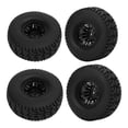 thumbnail image 4 of 6 Spoke Rubber Tires, Durable 2.2 Flat Pattern Exquisite Black 4PCS Plastic Wheel Rims Rubber Tires  for Typhon, 4 of 8