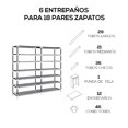 thumbnail image 4 of Estante Zapatero Organizador | Closet Armable para Calzado | Acero inoxidable | Closet para 36 Pares de Calzado | Tela Impermeable, 4 of 5