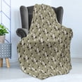 thumbnail image 4 of Floral Soft Flannel Fleece Throw Blanket, Wildflowers Pattern Contrasting Colors Curvy Branches Natural Theme, Cozy Plush for Indoor and Outdoor Use, 60" x 80", Khaki White Dark Brown, by Ambesonne, 4 of 5