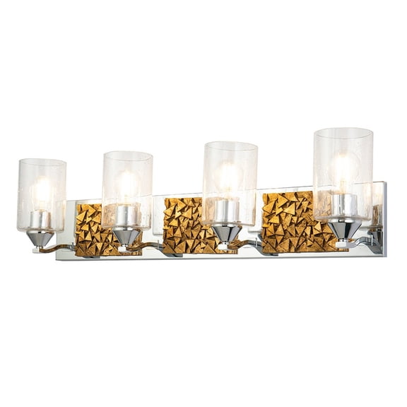 Lucas McKearn Bocage 4-light Metal Bath Vanity Light in Polished Chrome/Gold