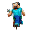 thumbnail image 3 of 12PCS Pixel Mining Game Characters Foil Balloons – Adventure Building Block Theme Party Decorations, 3 of 7