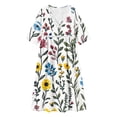 thumbnail image 5 of Ayolanni 3/4 Sleeve Dresses for Women 2026 V-Neck Floral A-Line Maxi Dress Casual Holiday Boho Cotton Long Dress Blue XXL, 5 of 7