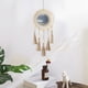 thumbnail image 1 of Espejo de pared colgante bohemio, de madera decorativas de macramé, espejo redondo bohemio para dormitorio de bebé, decoración de apartamento, 55cm Borla Marrón Baoblaze Espejo de pared de macramé, 1 of 8