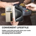 thumbnail image 5 of ESEBLE Leather For Google Pixel 9 / Pixel 9 Pro Case With 3-Card Holder Zipper Bills Slot, Makeup Mirror，Soft PU Leather Detachable Lanyard Shoulder Strap And Wristlet Wallet Case,Khaki, 5 of 7