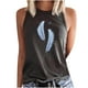 thumbnail image 1 of Tops casuales de verano sin mangas para mujer Tops de chaleco sin mangas con estampado de cuello redondo Pompotops  lopia996576, 1 of 8