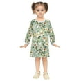 thumbnail image 2 of Girls' long-sleeved dress Lily White Girls' A-line dress with ribbed cuffs Soft and comfortable, 2 of 6