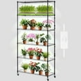 thumbnail image 1 of Plant Stand with Grow Light Grow Light Shelf with Cover and Thermometer Plant Shelf with Grow Light Full Spectrum Light Mini Plant Stand with Timer for Seed Starting ( s Light, 1 of 9